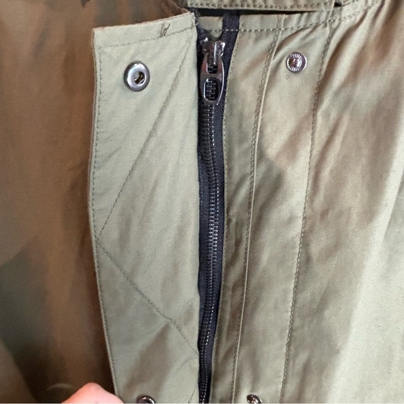 ZARA Sz M-L Trench Hooded Full Zip Snaps  Drawstring Military Cargo Style Coat - Picture 7 of 15